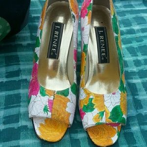 Floral Peep Toe Heels